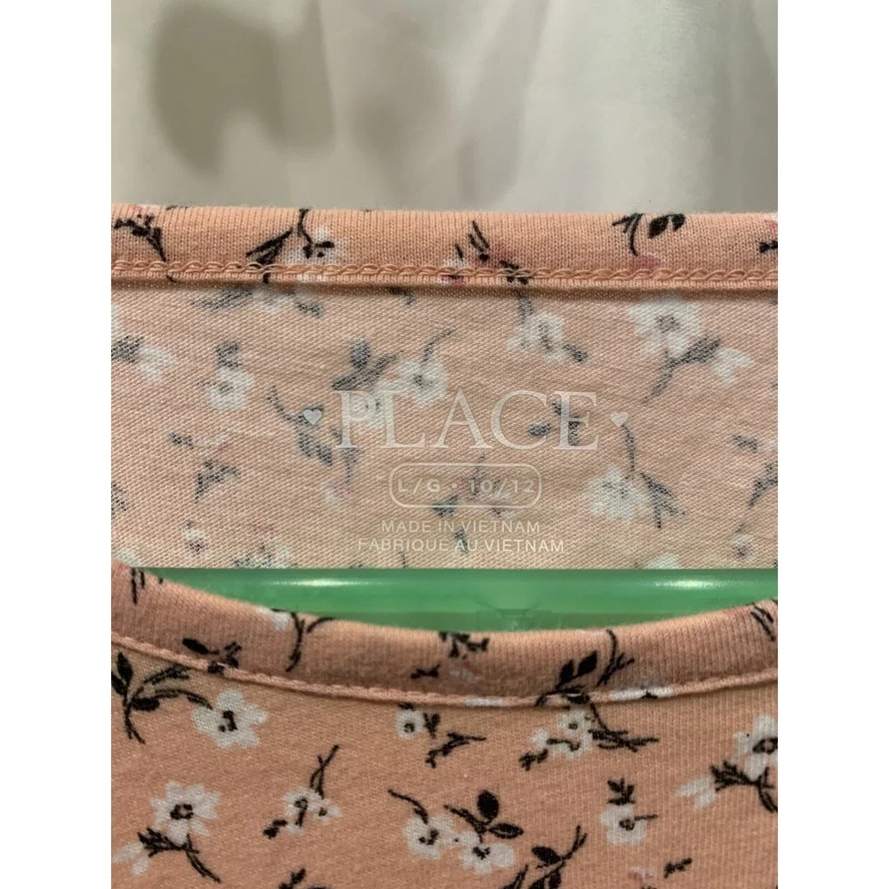 Girls Childrens Place Pink Floral Print Long‎ Sleeve Shirt - , Pink L (10/12)